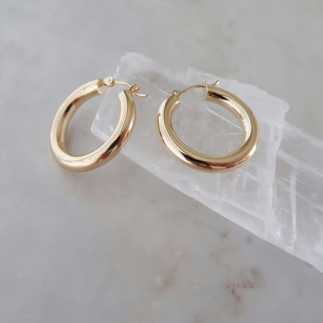 Medium Chubby Hoops 14K Yellow Gold