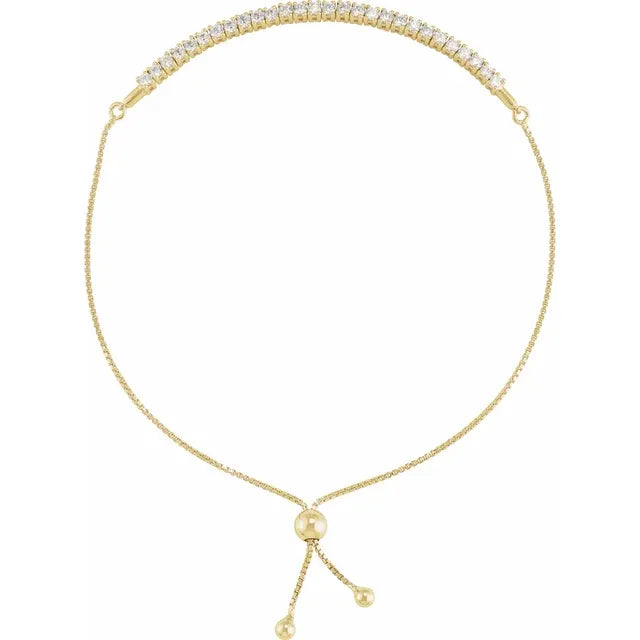 Diamond Bolo Bracelet | 14K Yellow Gold