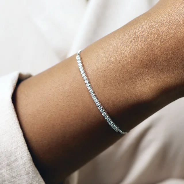Diamond Bolo Bracelet | 14K White Gold