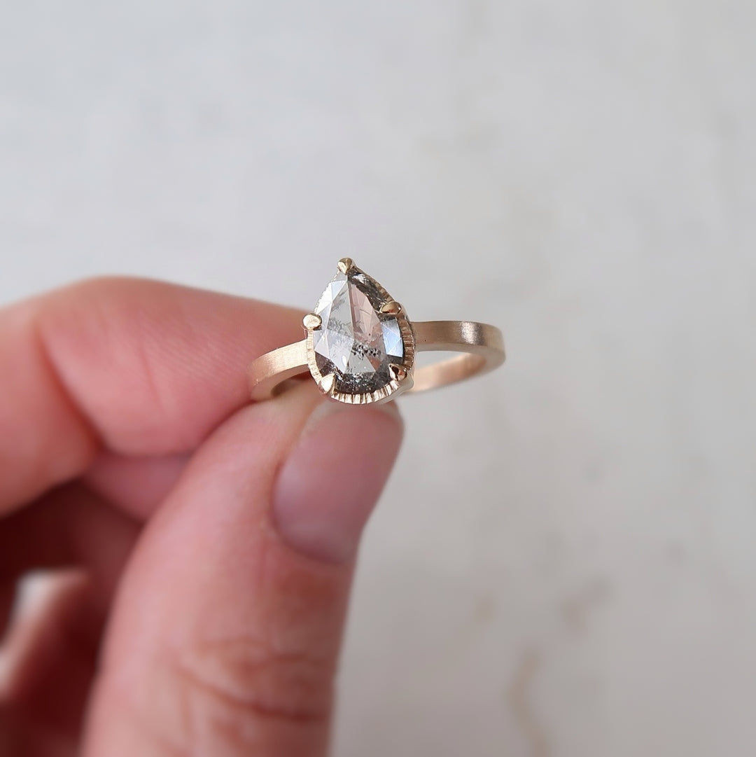 1.14 Ct 5 Prong Pear Diamond Ring