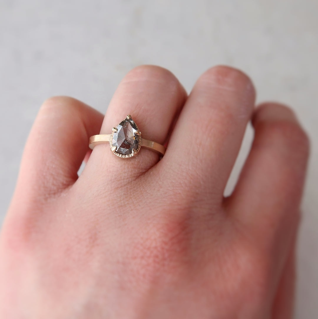 1.14 Ct 5 Prong Pear Diamond Ring