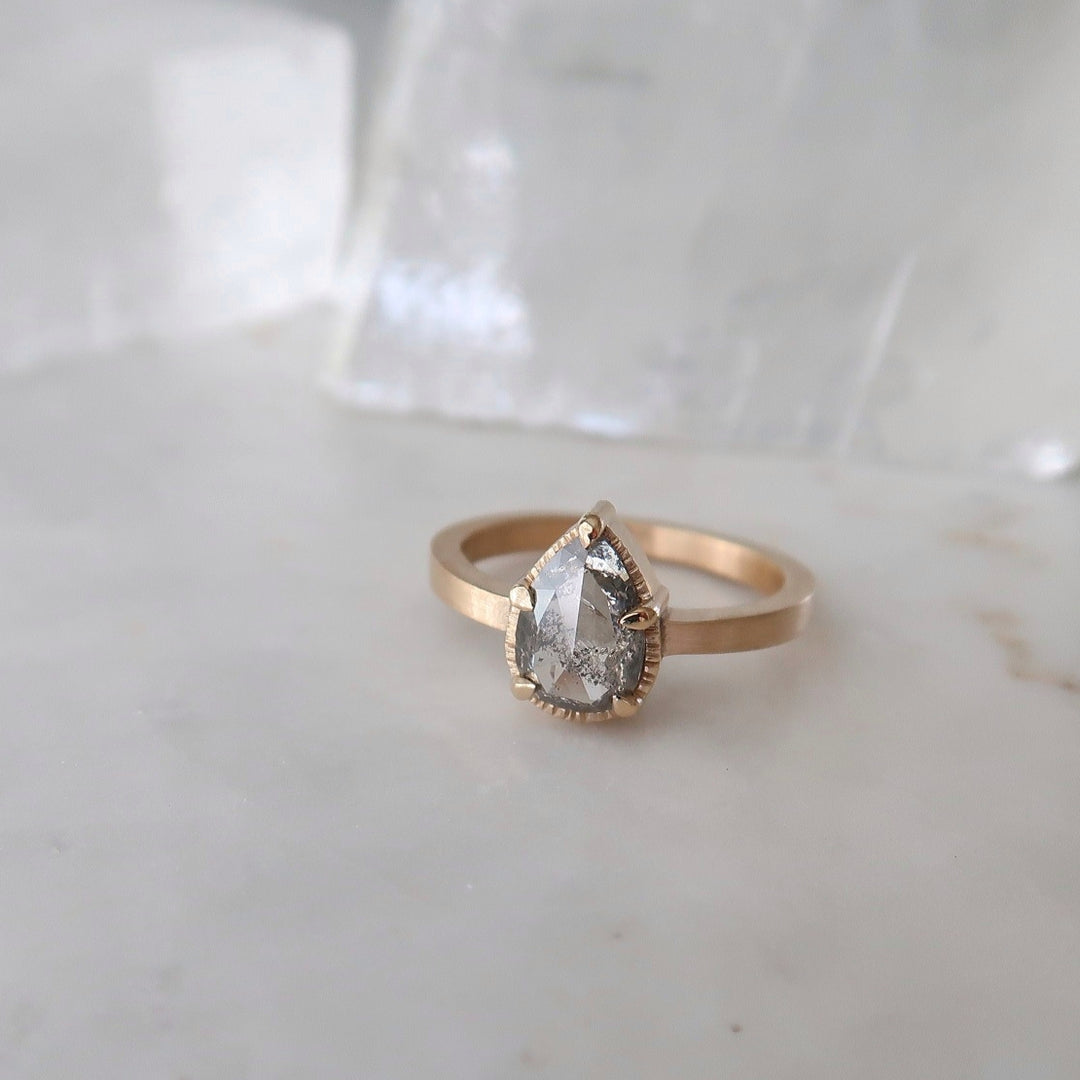 1.14 Ct 5 Prong Pear Diamond Ring