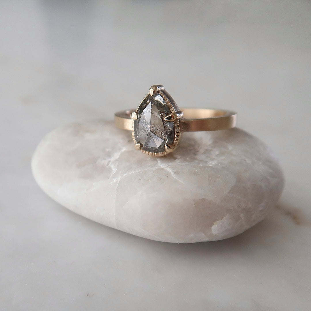 1.14 Ct 5 Prong Pear Diamond Ring