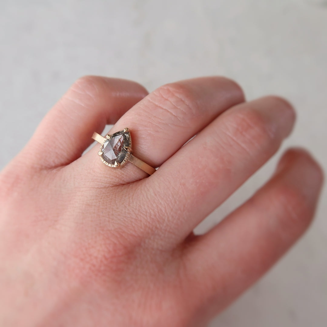 1.14 Ct 5 Prong Pear Diamond Ring