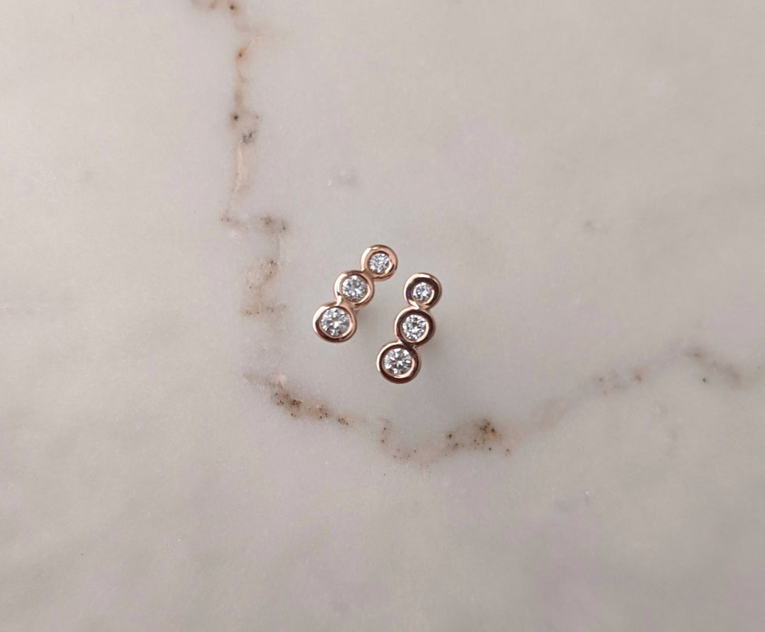 Petite Diamond Ear Climbers | 14K Rose Gold
