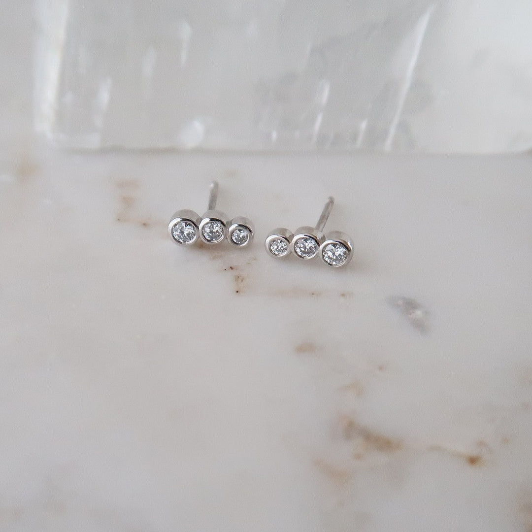 Petite Diamond Ear Climbers 14K White Gold