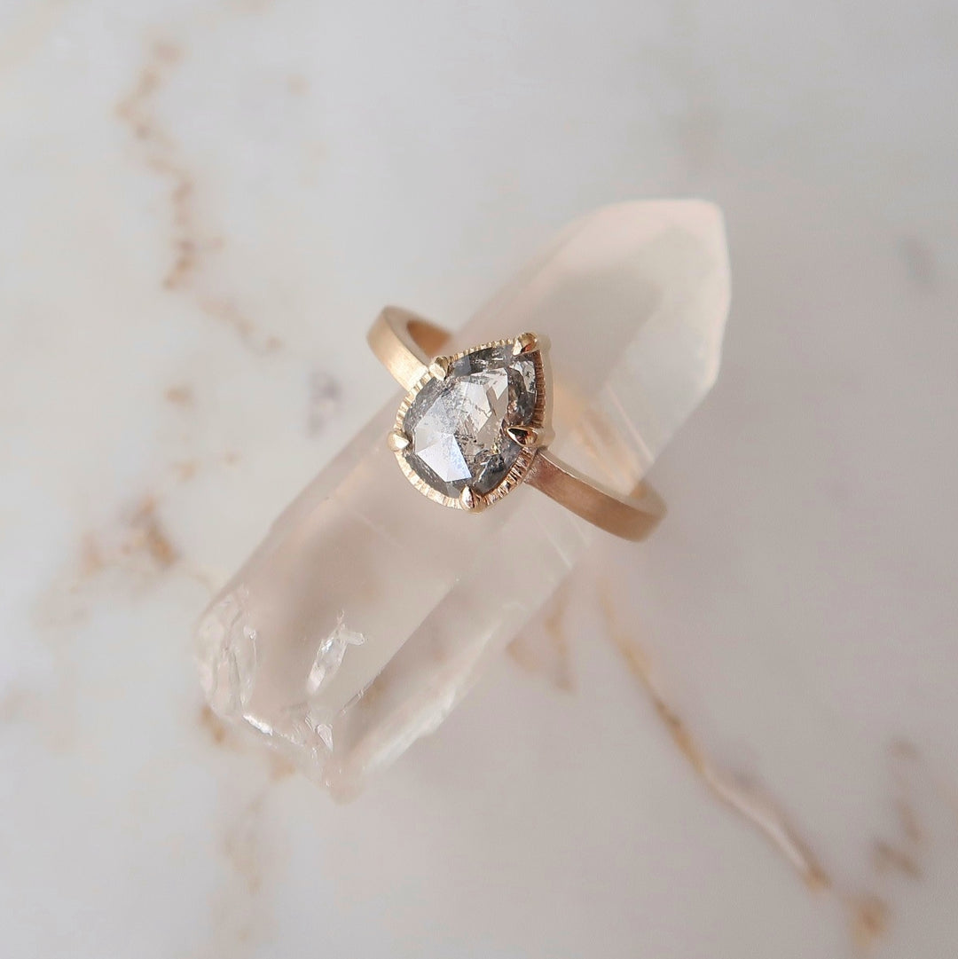 1.14 Ct 5 Prong Pear Diamond Ring
