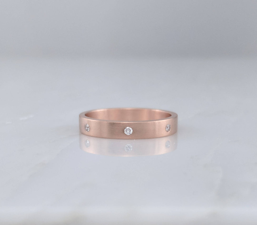 Flush Set Diamond Band in 14K Rose Gold