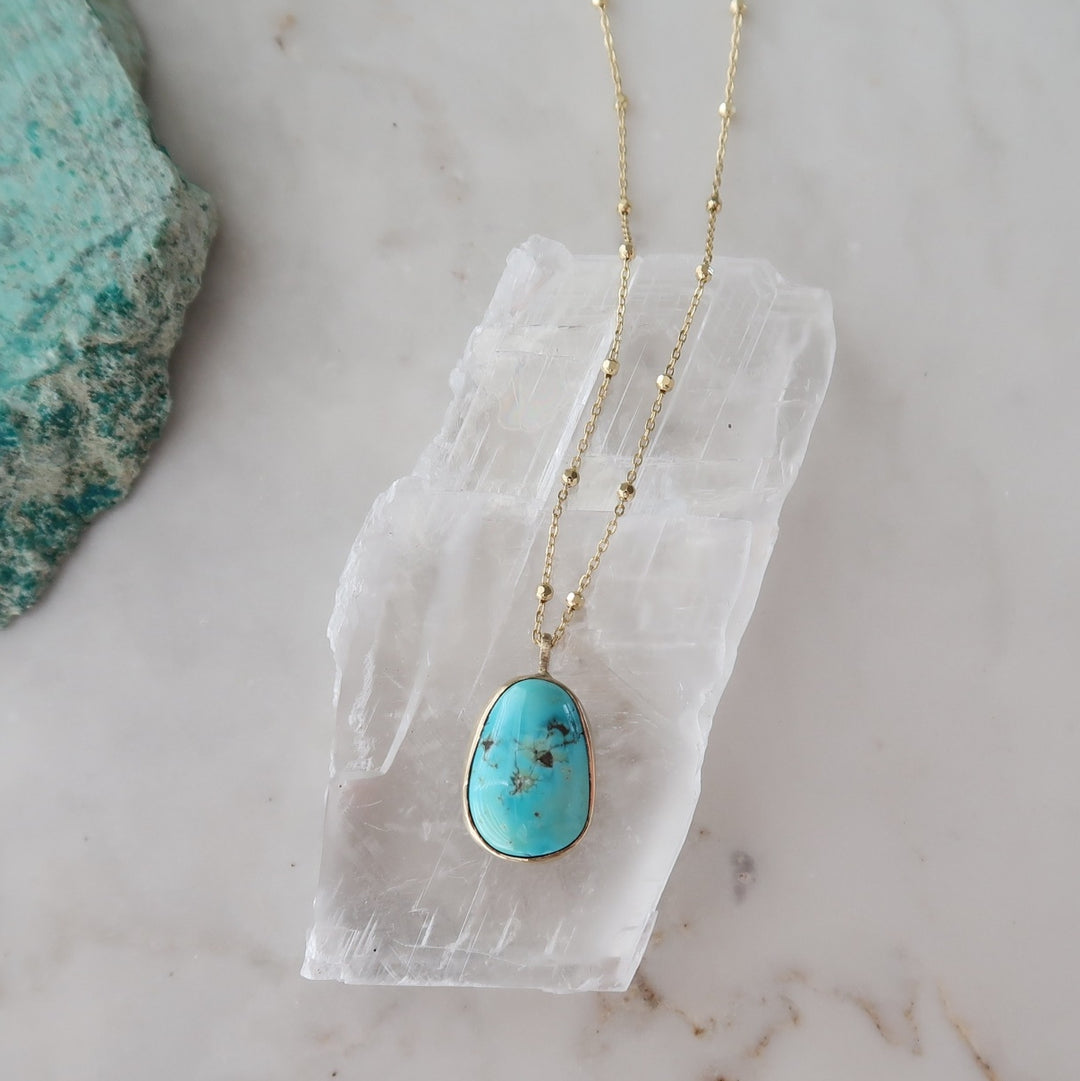 Turquoise Necklace with Bead Chain