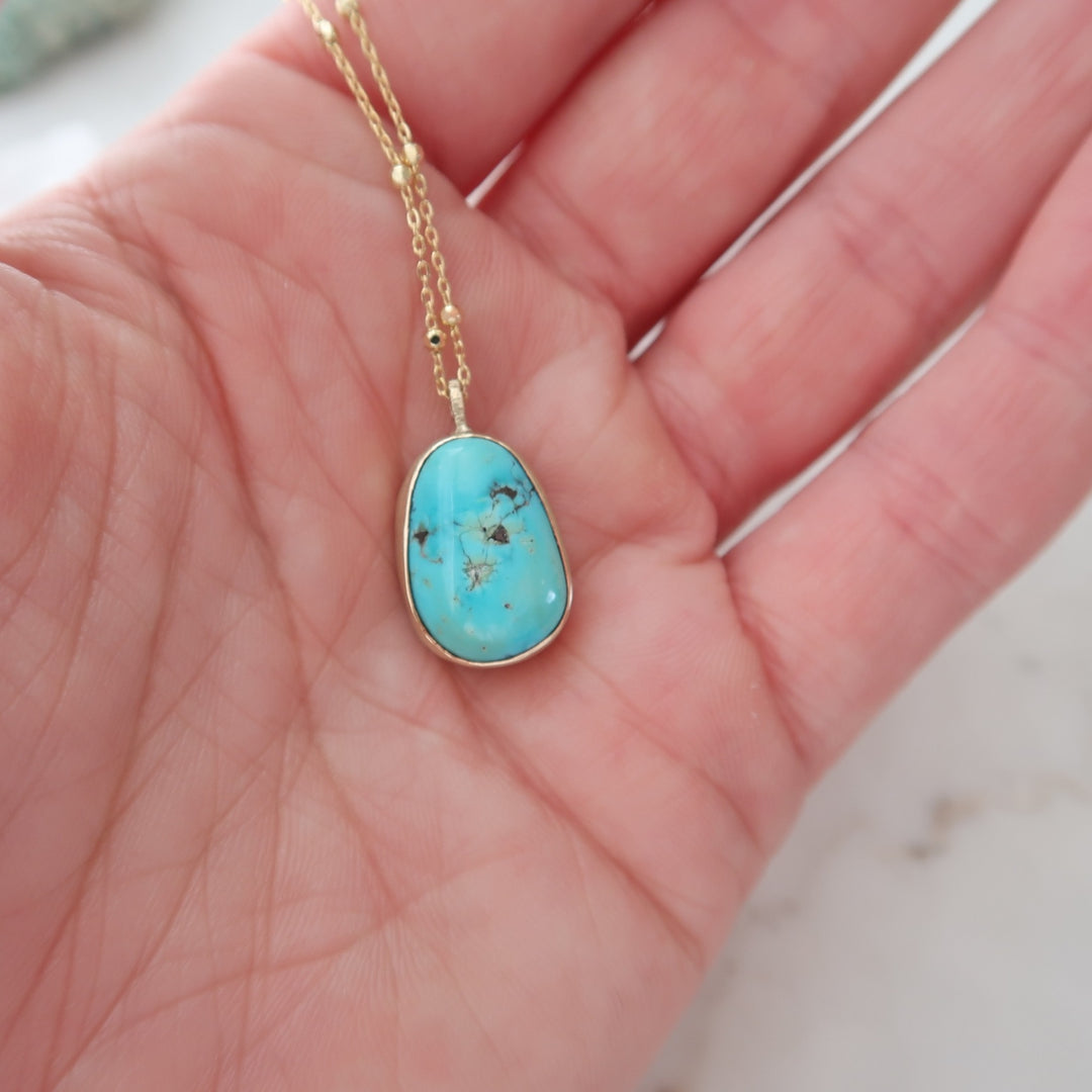 Turquoise Necklace with Bead Chain