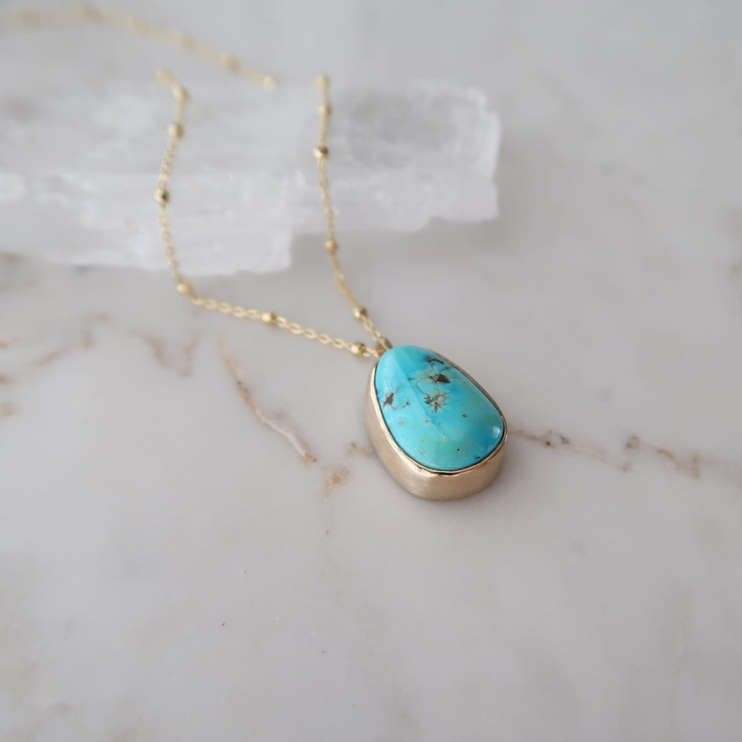 Turquoise Necklace with Bead Chain