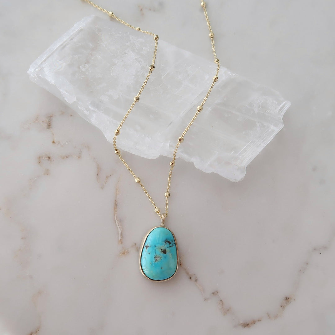 Turquoise Necklace with Bead Chain