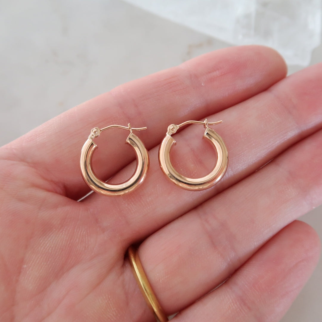 Petite Chubby Hoops 14K Rose Gold