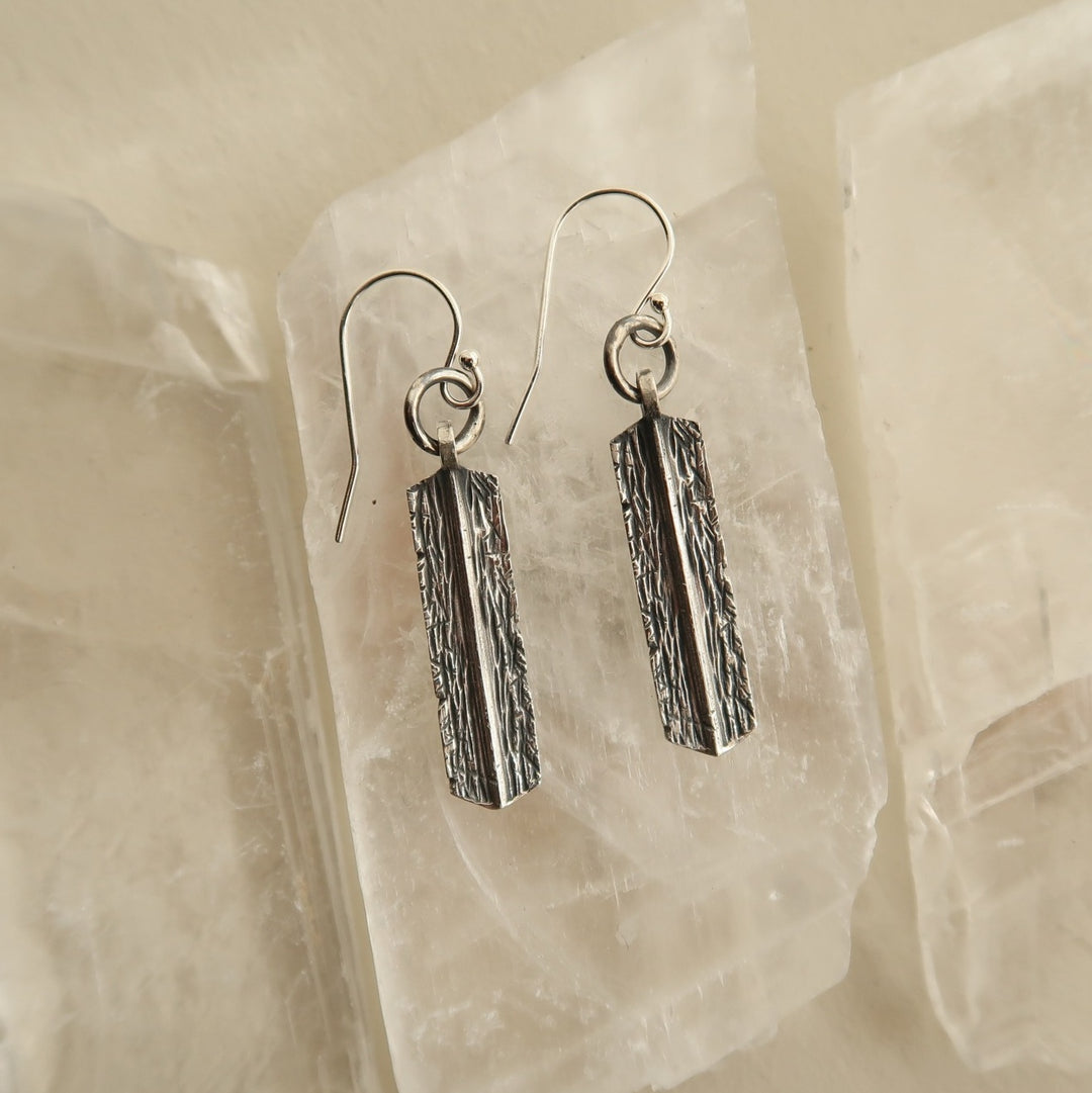 Weathered Feather Earrings Short