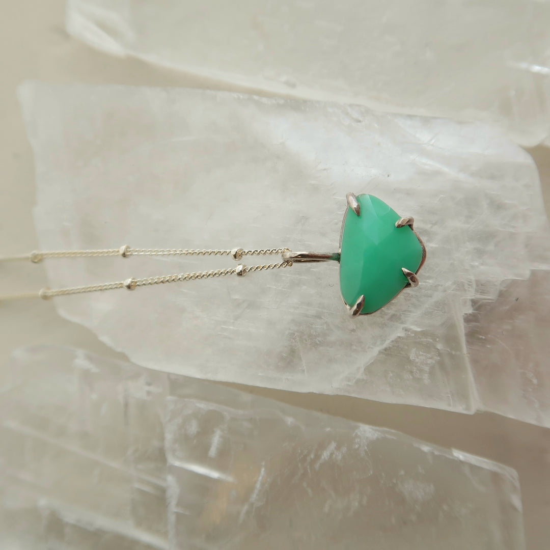 Rose Cut Chrysoprase Necklace