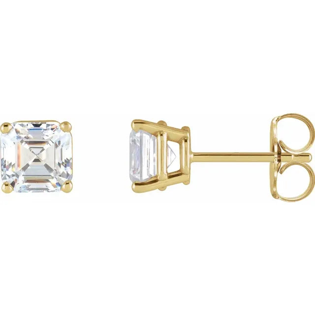 Asscher Diamond Studs 1/2 CTW