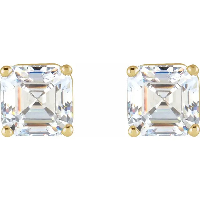 Asscher Diamond Studs 1/2 CTW
