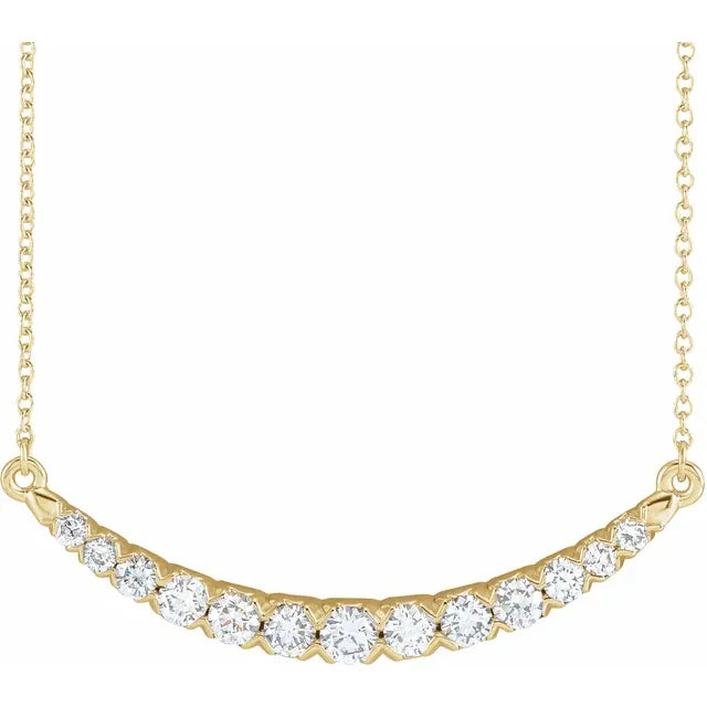 Curved Bar Diamond Necklace