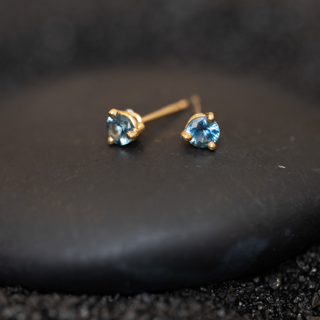 Montana Sapphire Stud Earrings 3mm