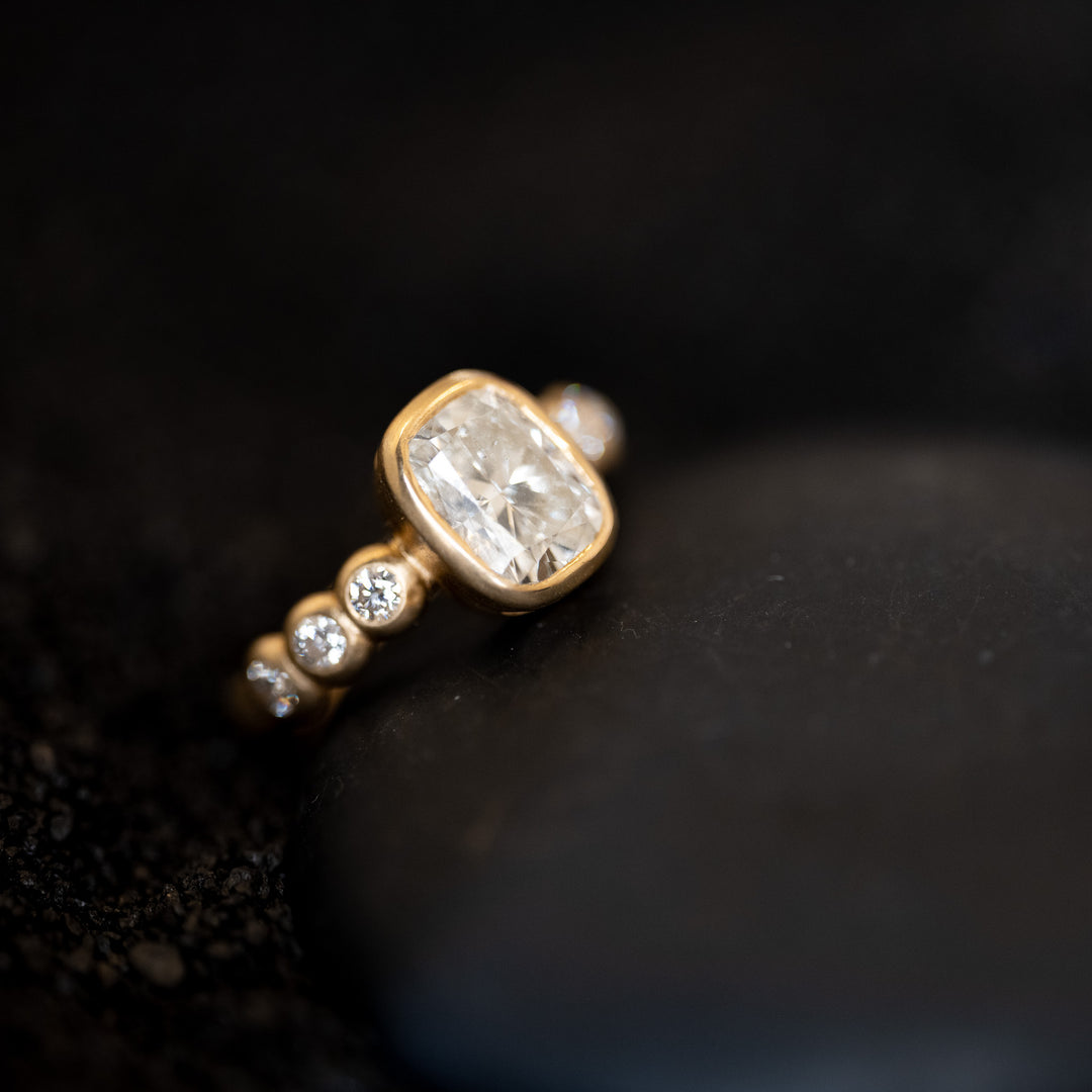 2.06 CT Cushion with Dotted Band