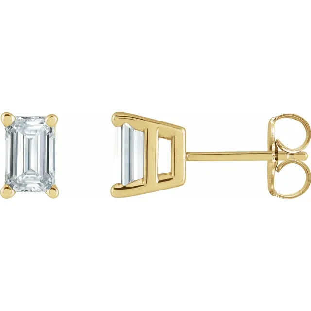 Emerald Diamond Studs