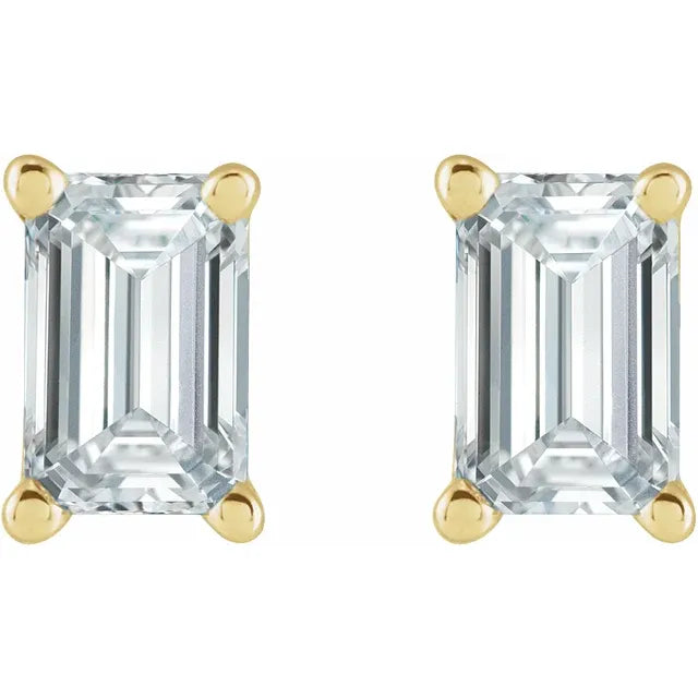 Emerald Diamond Studs