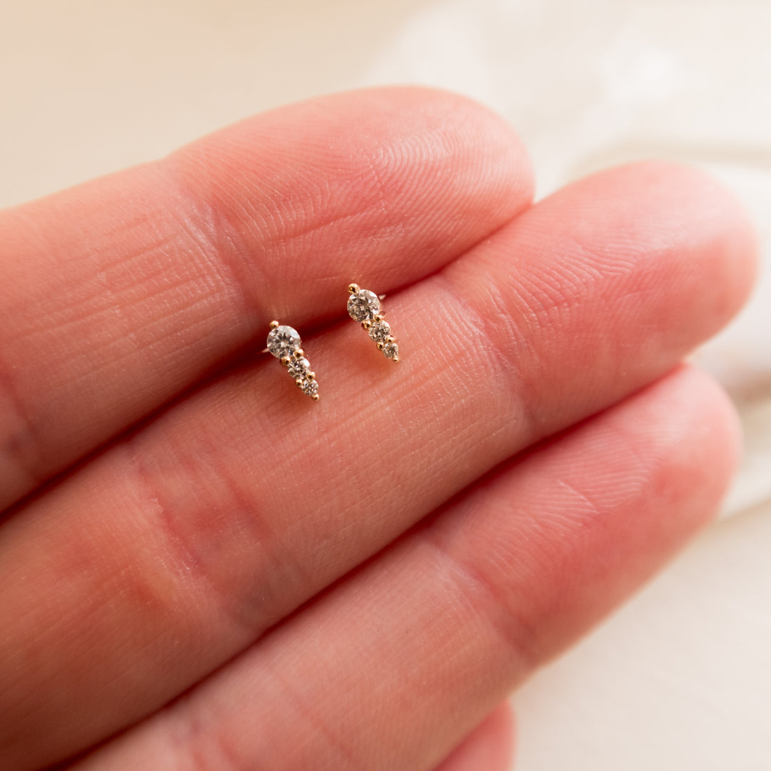 Petite Graduated Diamond Studs