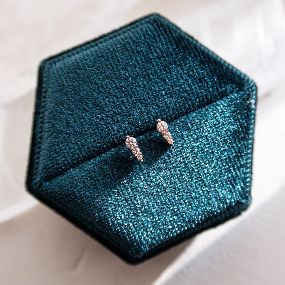 Petite Graduated Diamond Studs