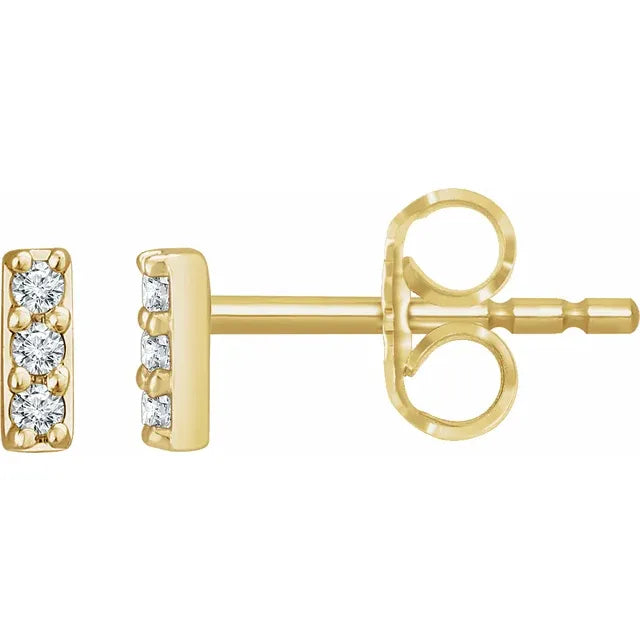 Petite Diamond Bar Studs