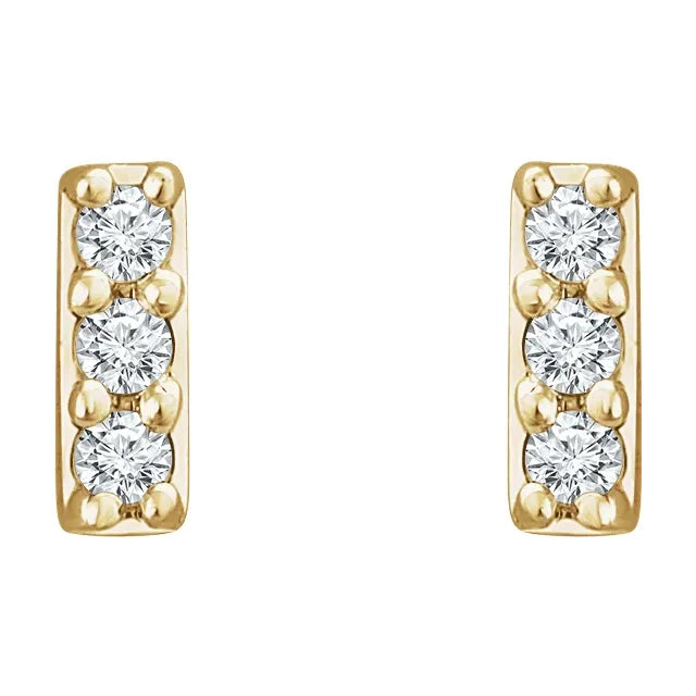 Petite Diamond Bar Studs