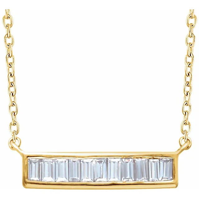 Baguette Diamond Bar Necklace