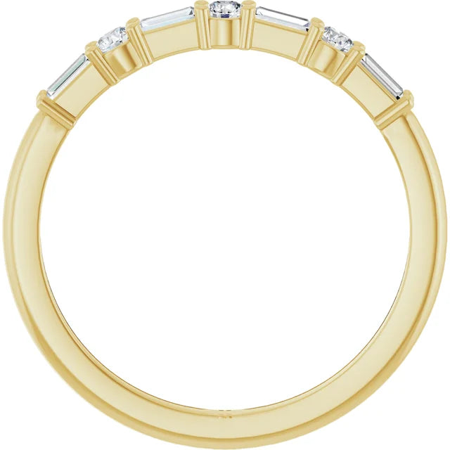 Baguette Round Band 7 Stone