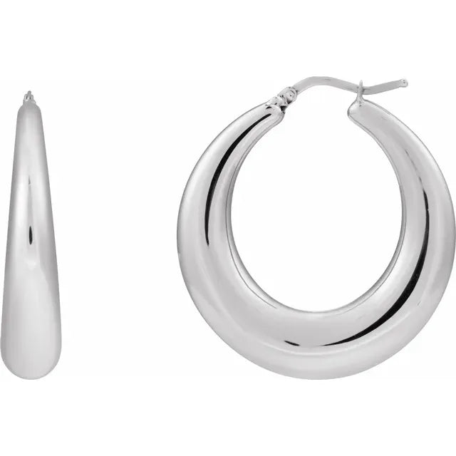 Crescent Hoop earrings sterling