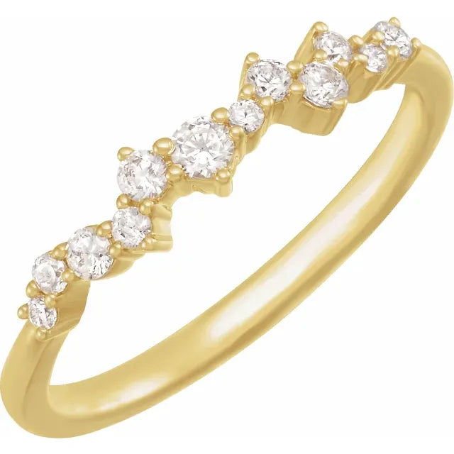 Scattered Diamond Stacker Ring