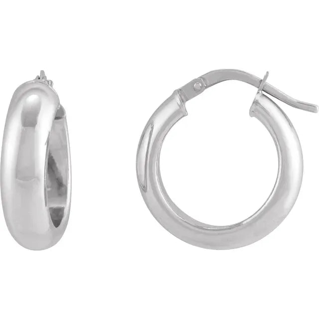 Medium Chubby Hoops Sterling