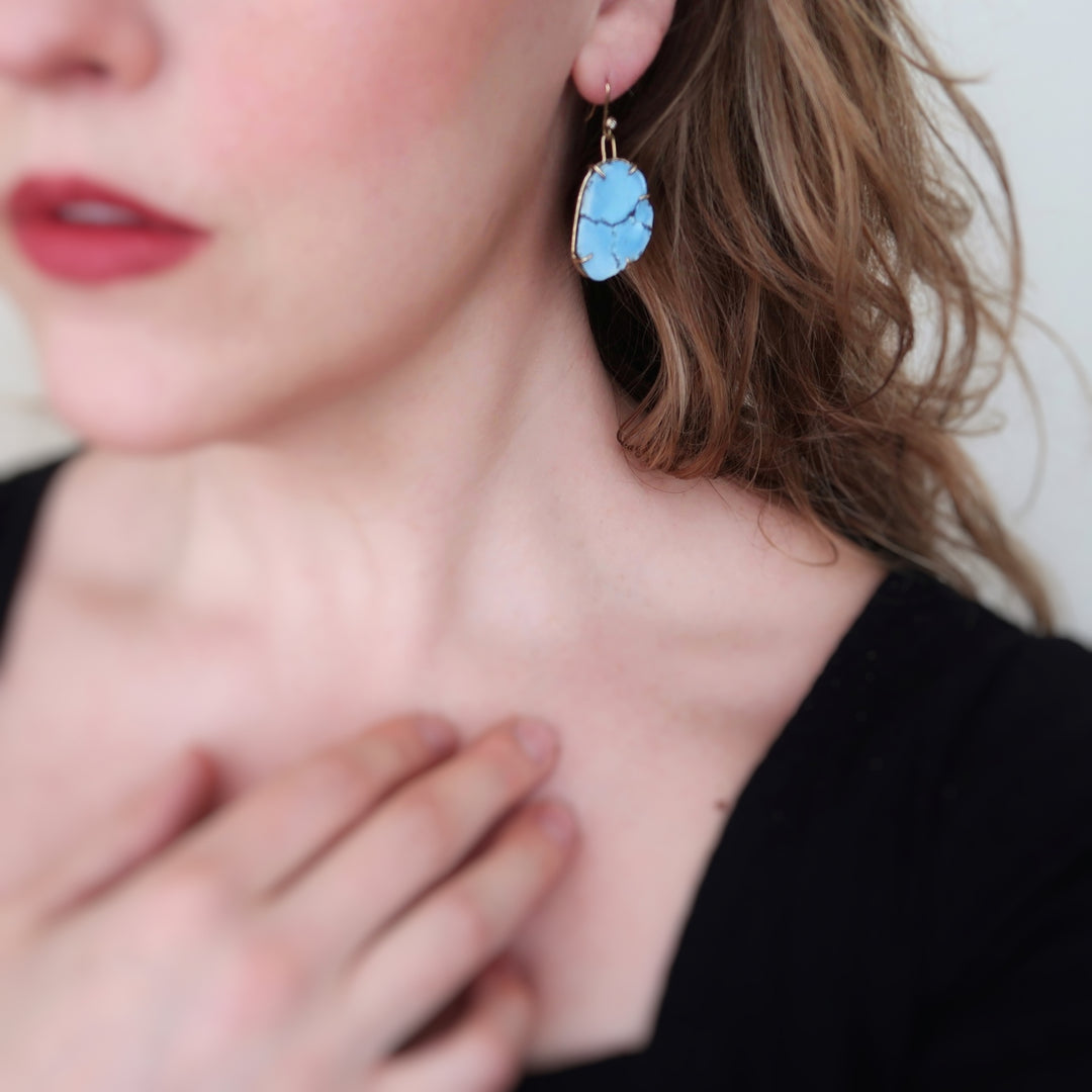 Turquoise Slab Earrings No. 2