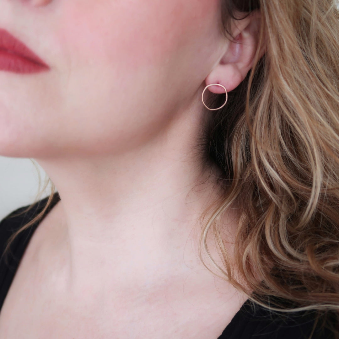 Medium Hoop Studs Rose Gold