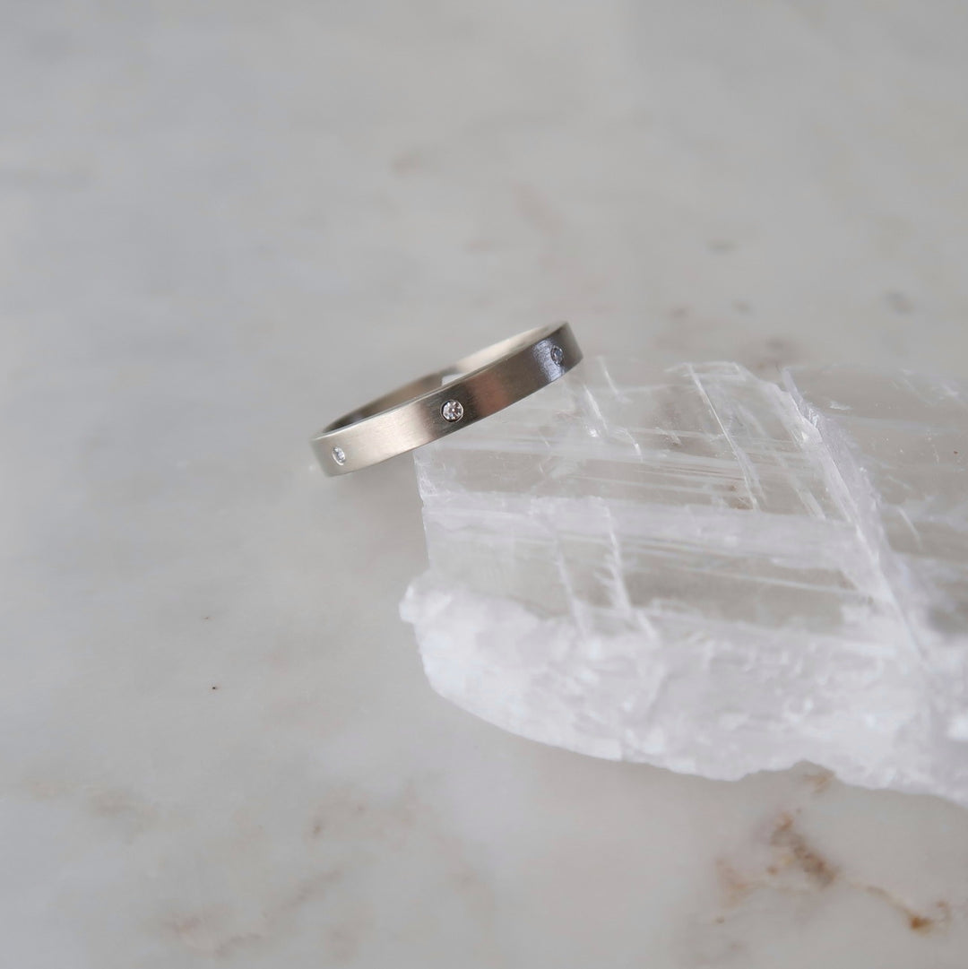 Flush Diamond Band in 14K White Gold