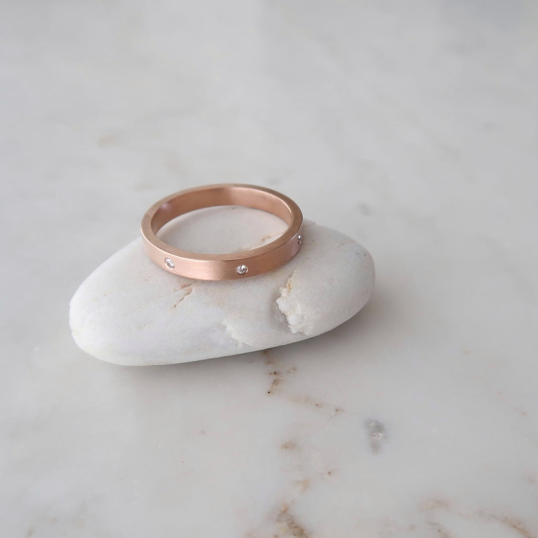 Flush Diamond Band in 14K Rose Gold