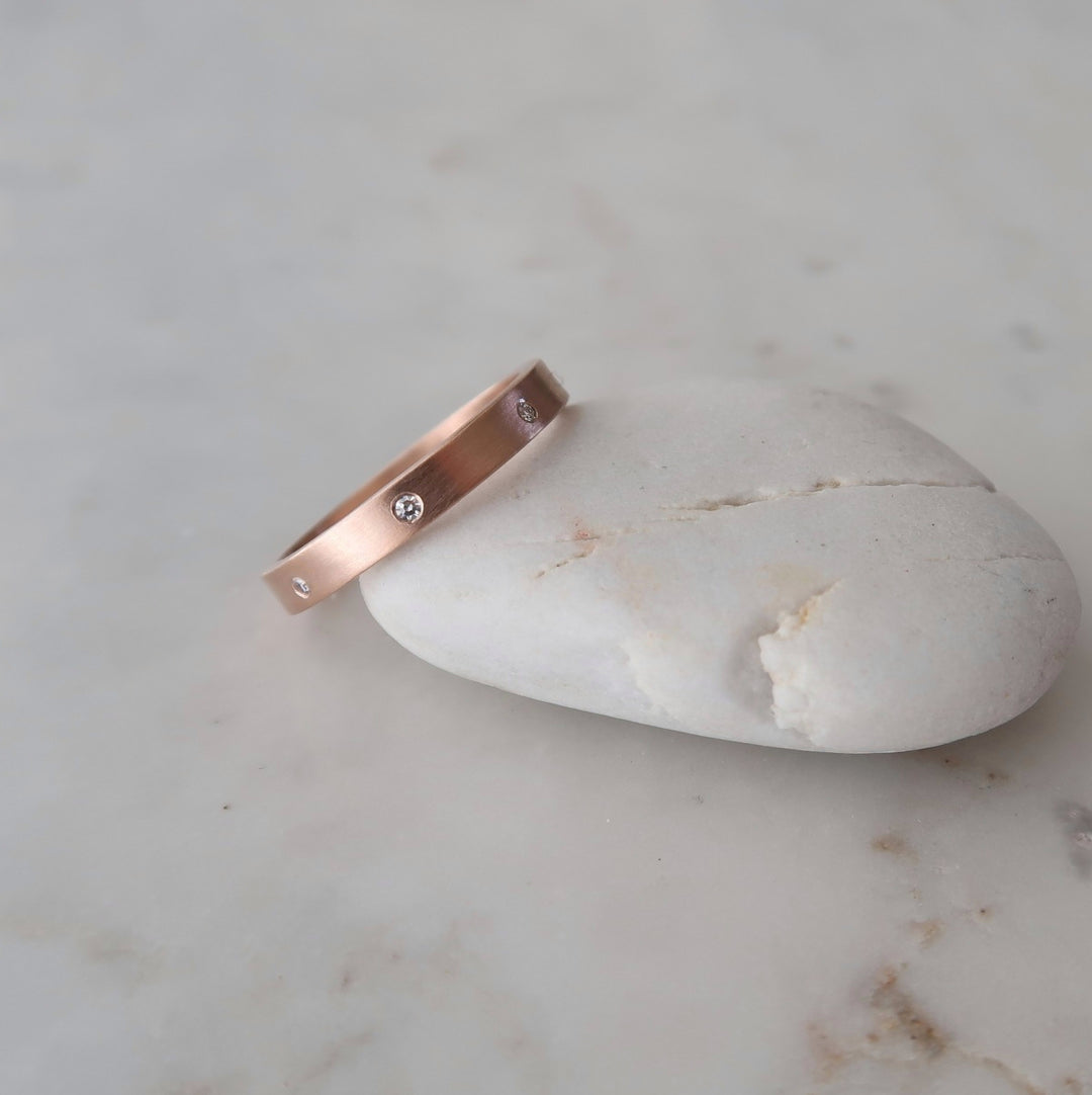 Flush Diamond Band in 14K Rose Gold