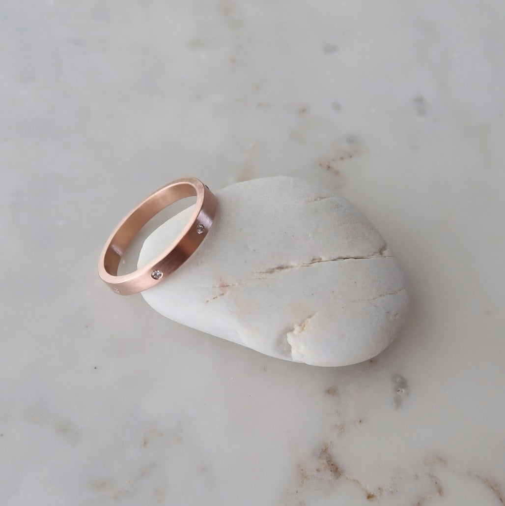 Flush Diamond Band in 14K Rose Gold