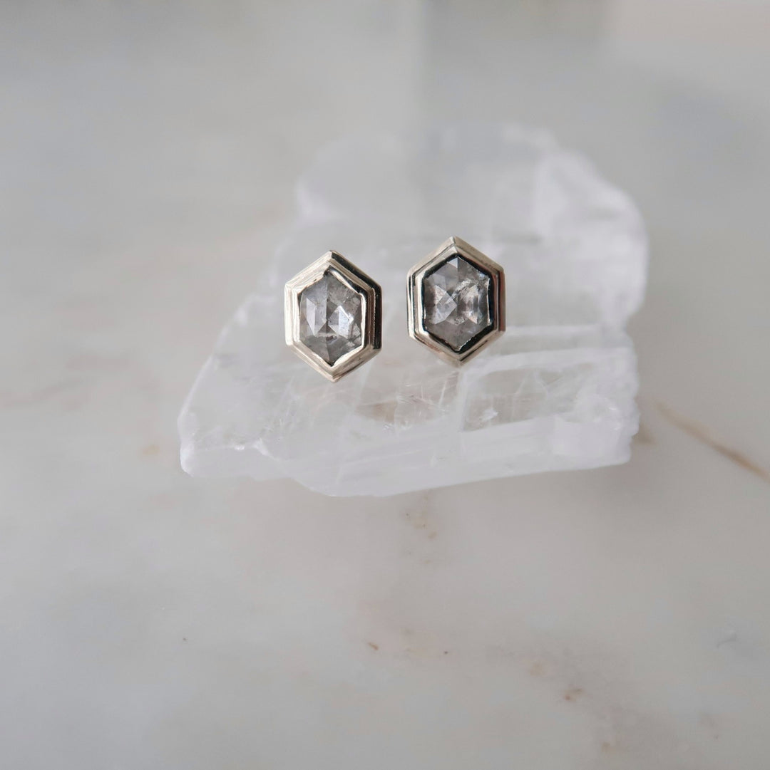 Hexagon .95 Ct Diamond Studs