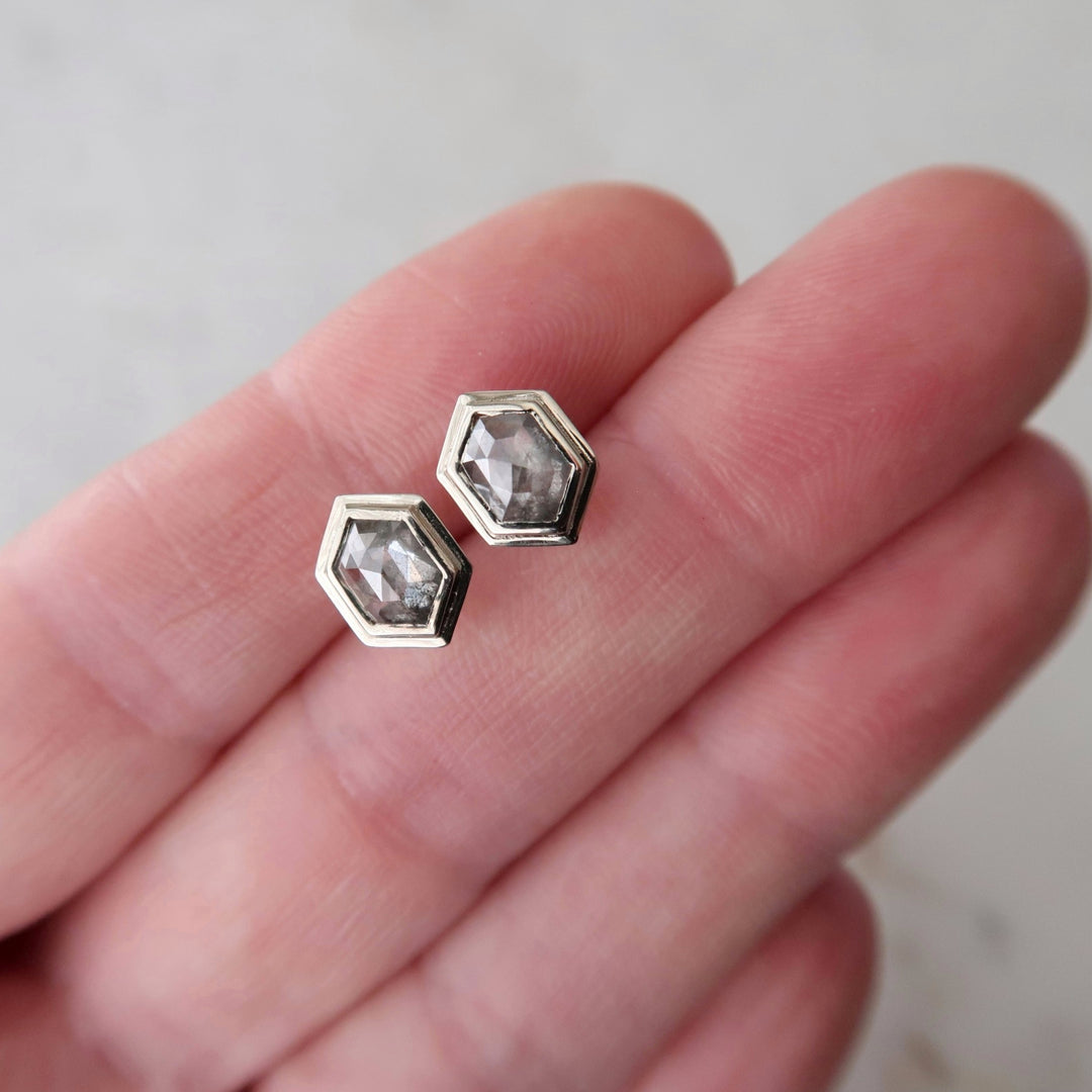 Hexagon .95 Ct Diamond Studs