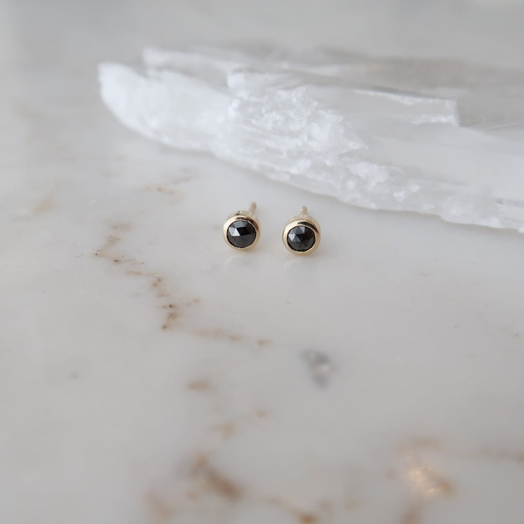 Petite Black Diamond Studs