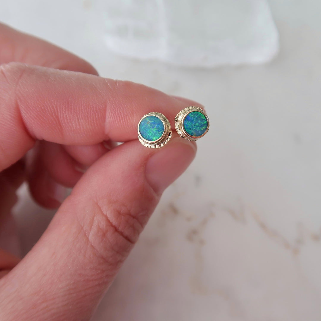 Blue Opal Portal Studs