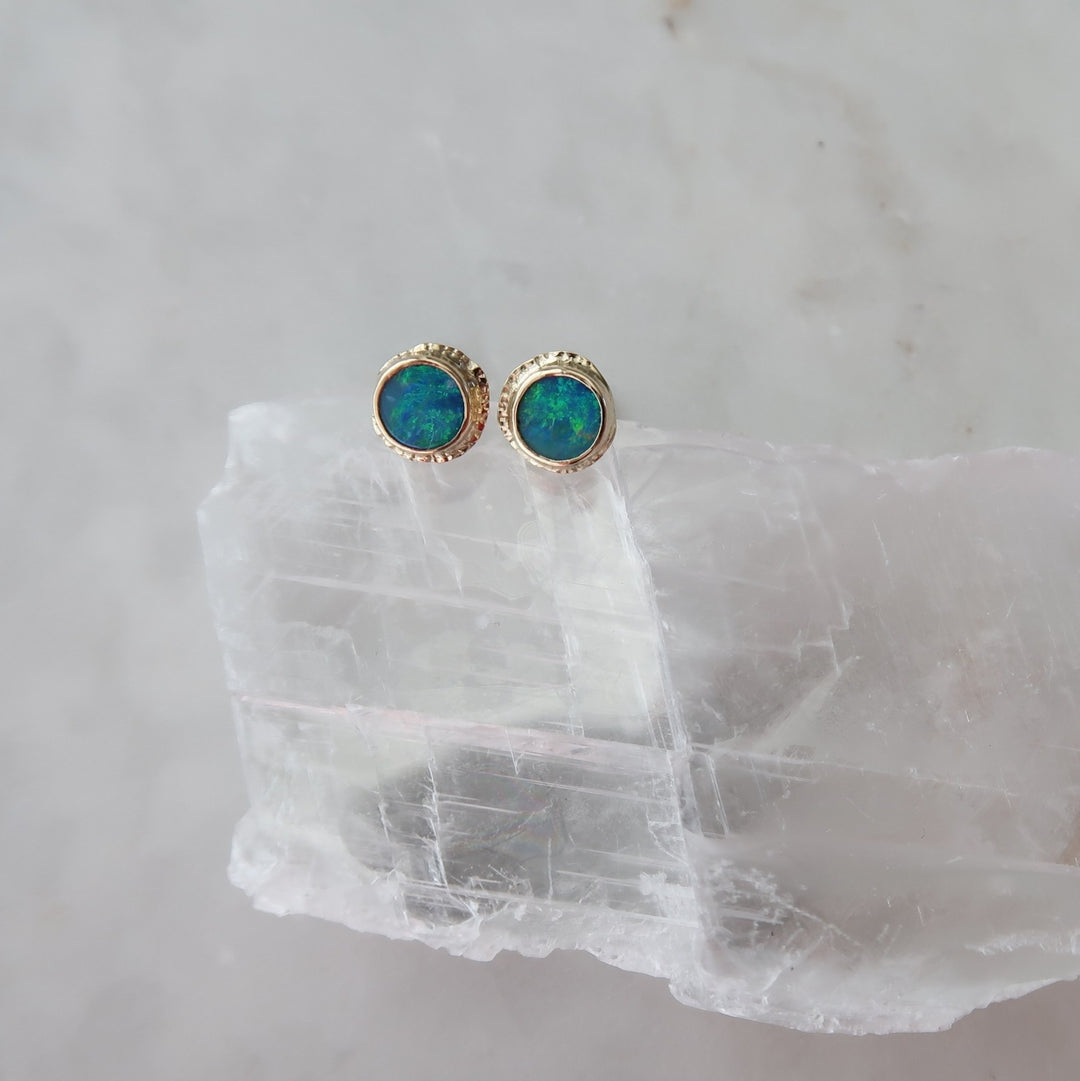 Blue Opal Portal Studs