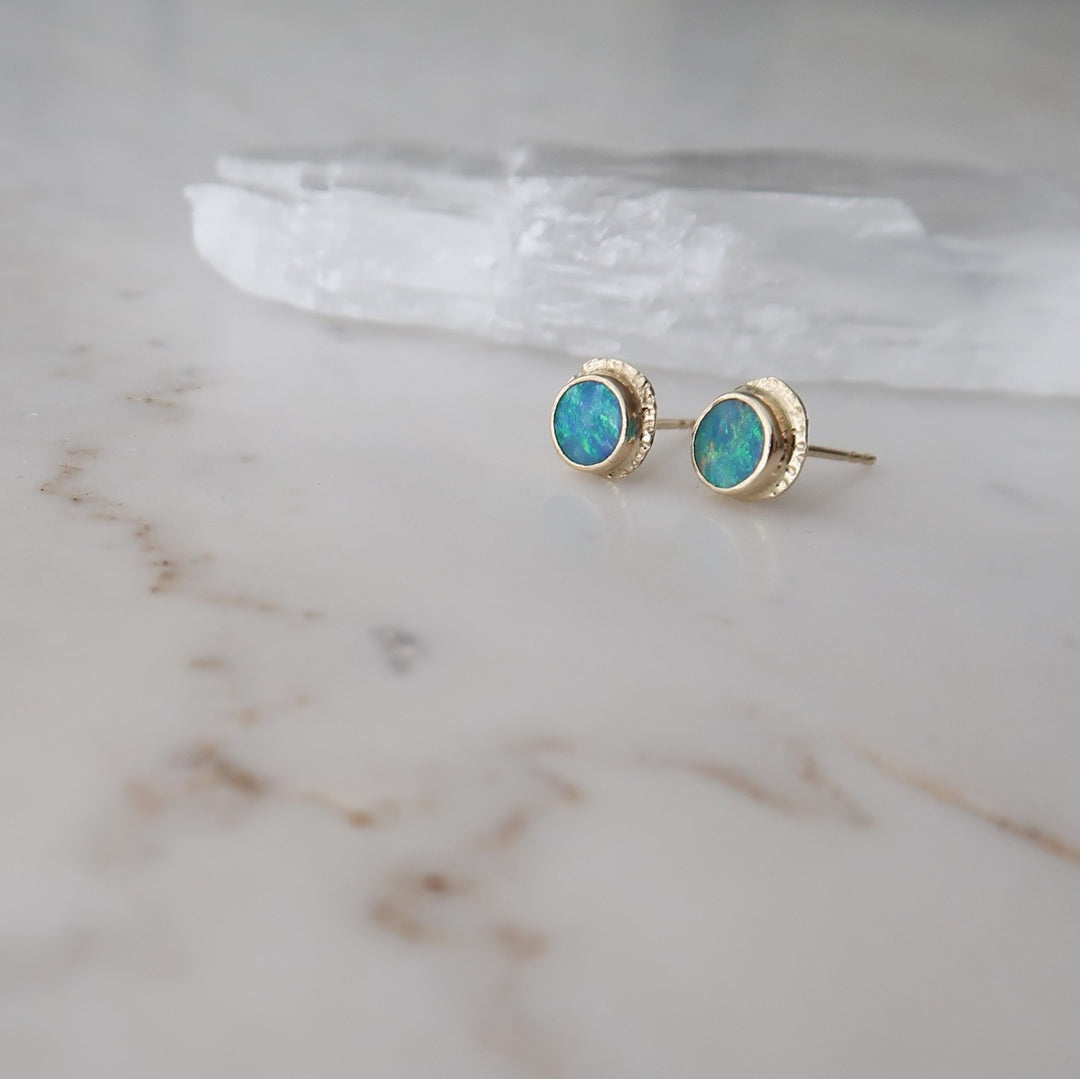 Blue Opal Portal Studs