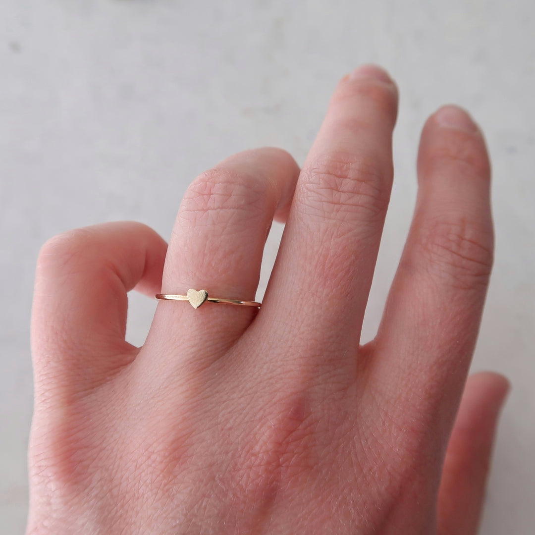 Tiny Heart Stackable Ring