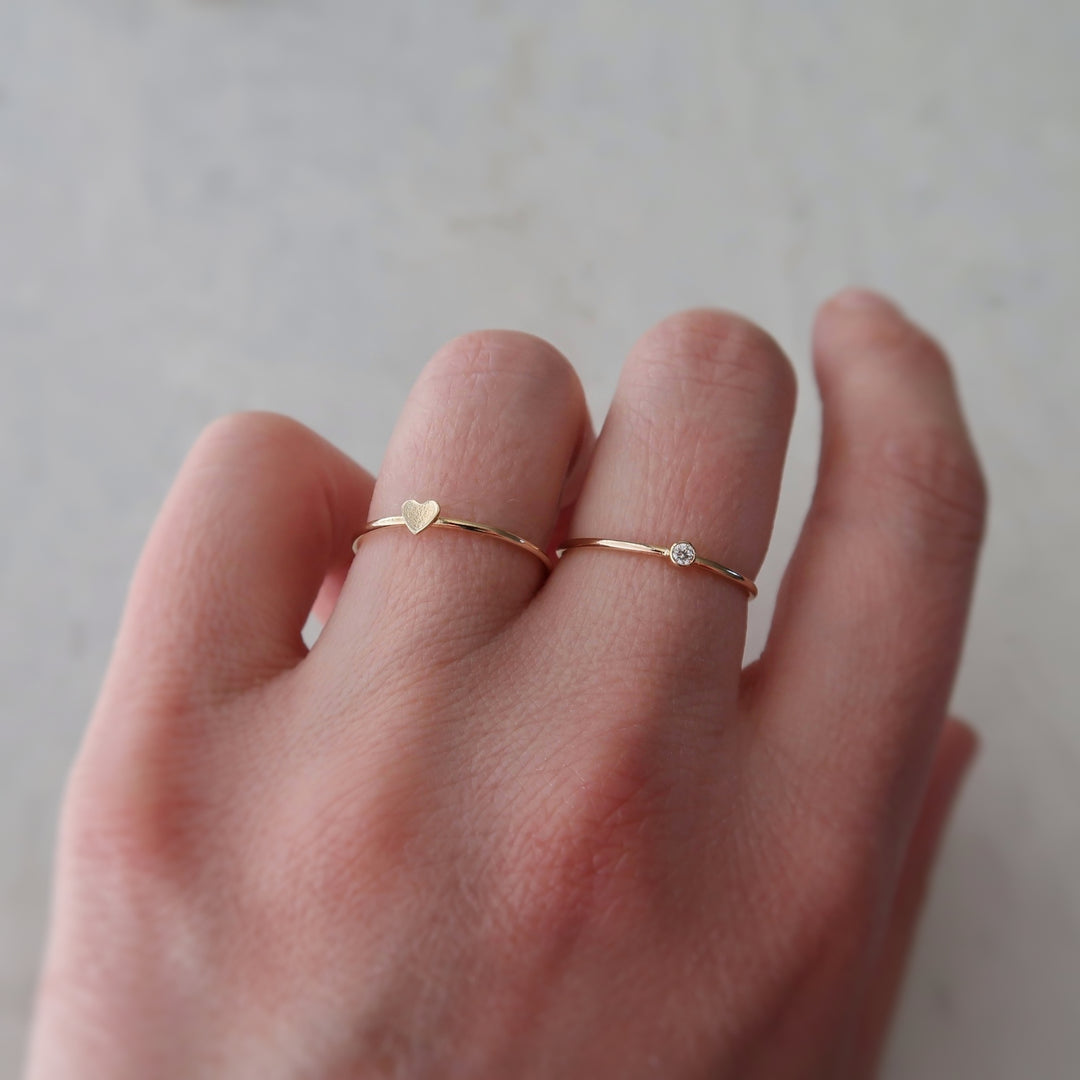 Tiny Heart Stackable Ring
