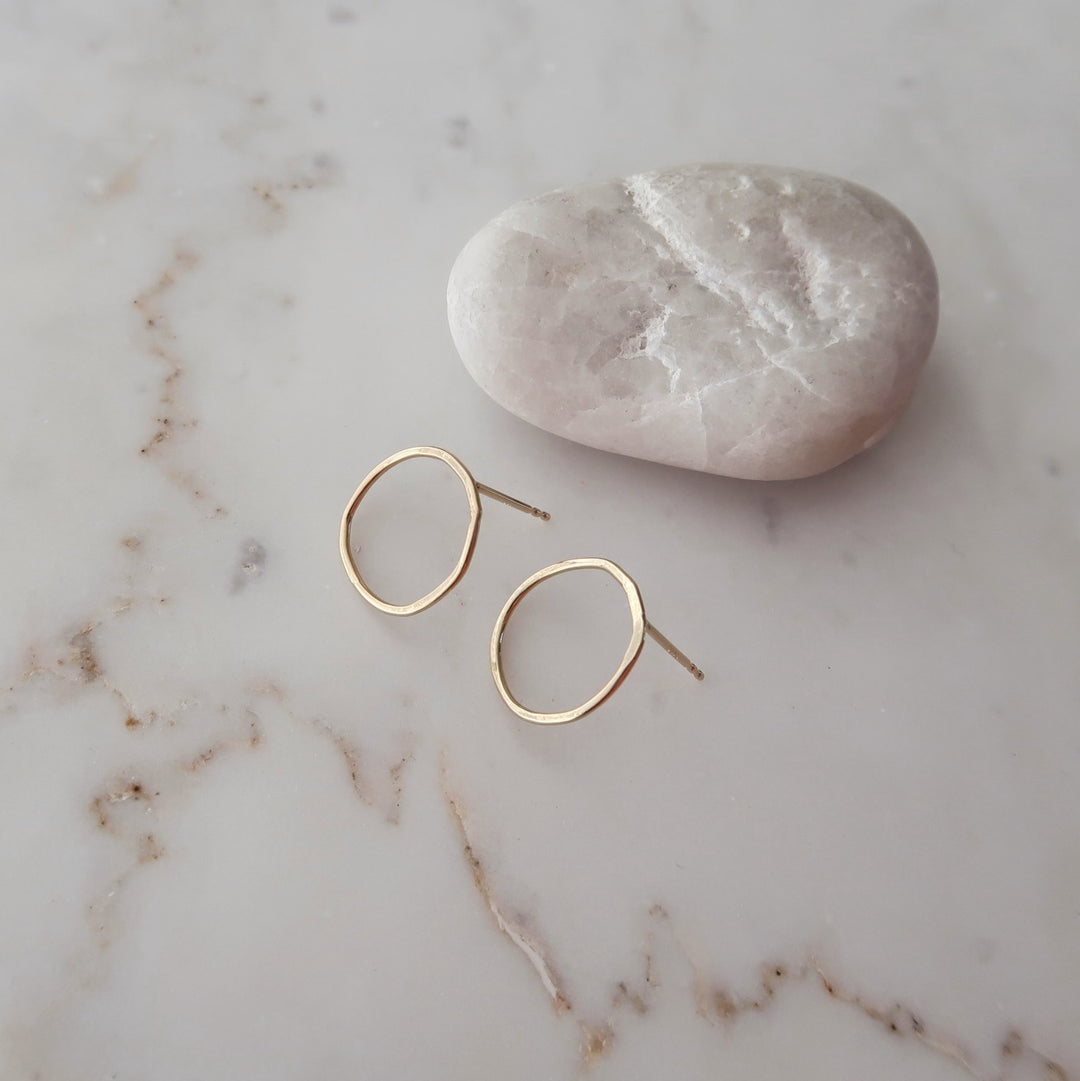 Medium Hoop Studs Yellow Gold